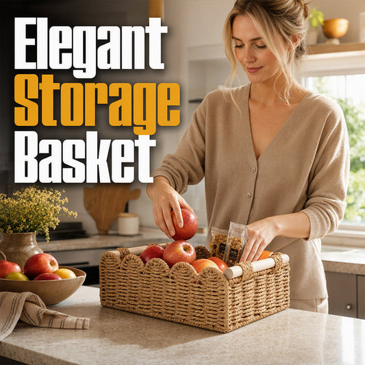 📢📢50% OFF !! ⏰Woven Storage Basket with Wooden Handles