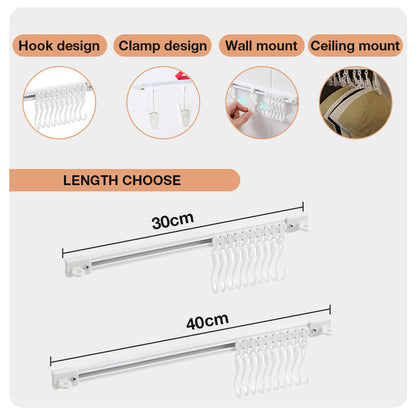 📢📢50% OFF !! ⏰ No-Drill Sliding Track Hooks – Adjustable Kitchen & Bathroom Organizer