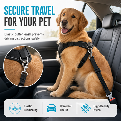 📢📢50% OFF !! ⏰Elastic Nylon Dog Car Safety Harness