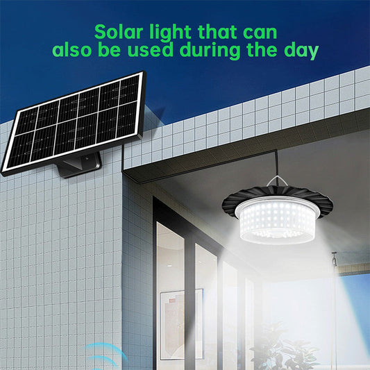 📢📢50% OFF !! ⏰Adjustable Solar Pendant Light – 360° Outdoor Lighting with 4 Brightness Levels