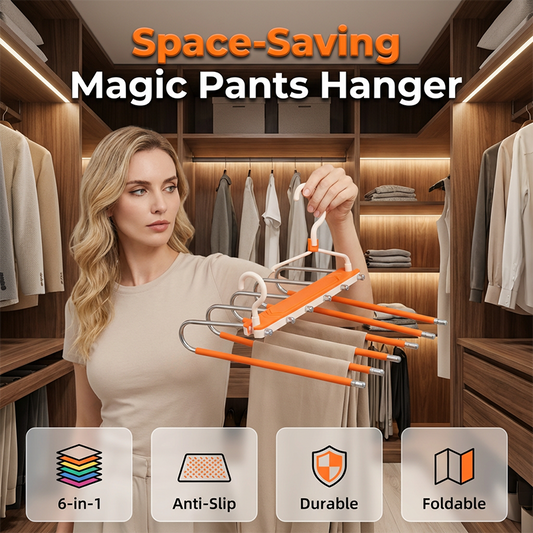 📢📢40% OFF !! ⏰ Multi-Layer Space-Saving Pants Hanger – Compact Wardrobe Storage Rack ✨