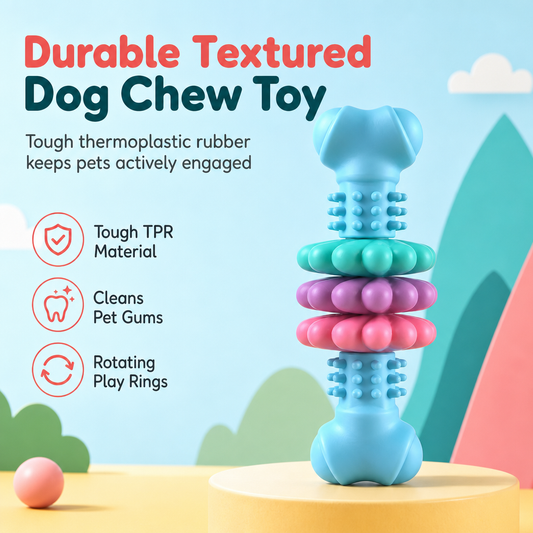🐶 50% OFF! 🦴 Textured TPR Chew Bone – 3 colours & dental-friendly ✨