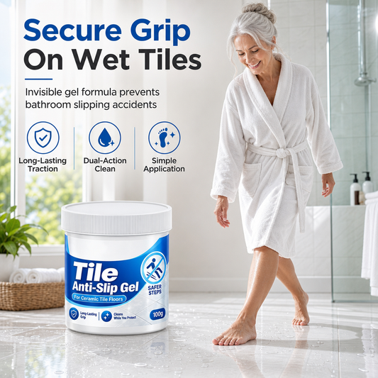 📢📢50% OFF !! ⏰ Tile Anti-Slip Gel: Micro-Friction Formula, Long-Lasting Grip, for Bathroom & Kitchen Floors