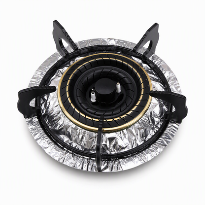 📢📢50% OFF !! ⏰ 10‑Pack Heavy‑Duty Foil Gas Stove Burner Liners – Deep Well Spill Capture & Cooktop Protection 🛡️