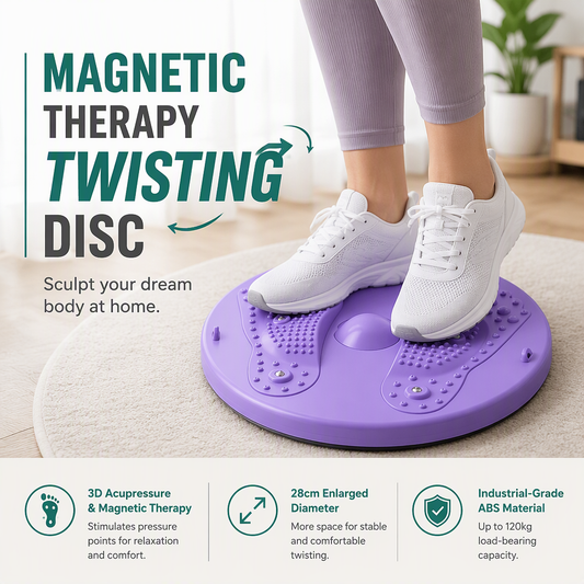 📢📢50% OFF !! ⏰Home Fitness Waist Twisting Disc Twister Board with Resistance Bands for Core Workout and Slimming