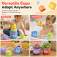 📢📢50% OFF !! ⏰Cartoon Bear Stacking Cups and Blocks Toy for Toddler Early Education Number and Letter Matching Rainbow Tower Set