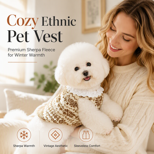 📢📢50% OFF !! ⏰Warm Thickened Pet Sweater Vest High Neck Clothes for Small Dogs and Cats in Autumn and Winter
