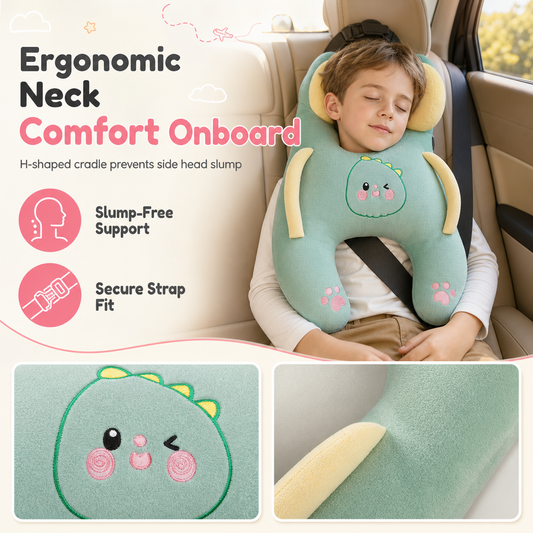 📢📢50% OFF !! ⏰ Kids Car Neck Pillow: H-Shape Head Support, Anti-Slump
