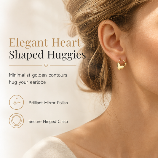 🌸 50% OFF NOW! 🌸Minimalist Smooth Heart Huggie Hoop Earrings for Women💖👂