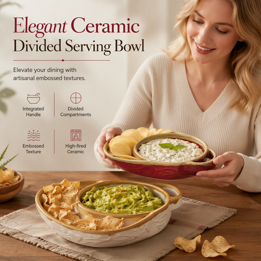 📢📢50% OFF !! ⏰Retro Ceramic Divided Baking Dish