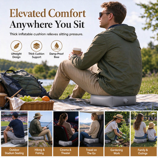 📢📢50% OFF !! ⏰Portable Inflatable Concert Cushion – Lightweight, Waterproof Outdoor Seat Pad🛋️