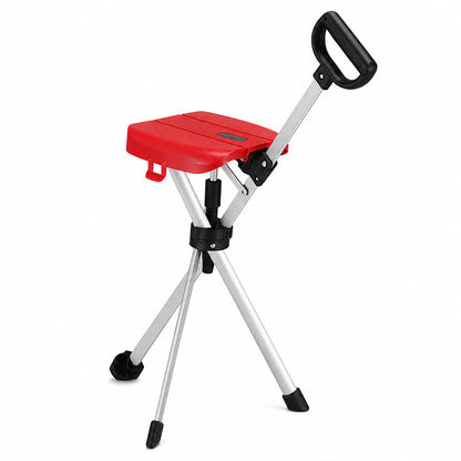 📢📢50% OFF !! ⏰Portable Folding Cane Chair with Seat Non Slip Walking Stick Stool for Seniors Outdoor Hiking