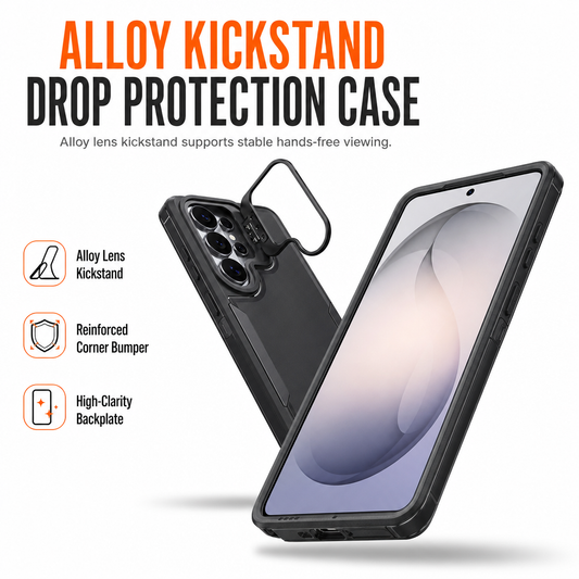 📢📢50% OFF !! ⏰Shockproof Phone Case with Metal Lens Kickstand Protective Cover for Samsung Galaxy S26 S25 S24 S23 S22 Ultra Plus FE