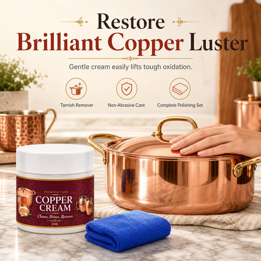 📢📢50% OFF !! ⏰Copper Cleaning Paste 50ml with Towel Set for Copper Pots Cups and Kitchenware Polishing and Oxidation Removal Care