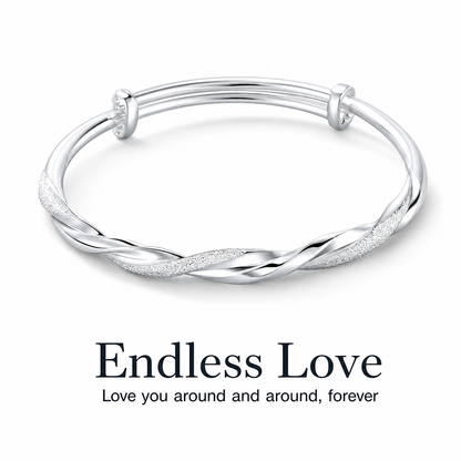 🌸 50% OFF NOW! 🌸Möbius Twisted Bangle – Sliding clasp & double-textured shine ✨
