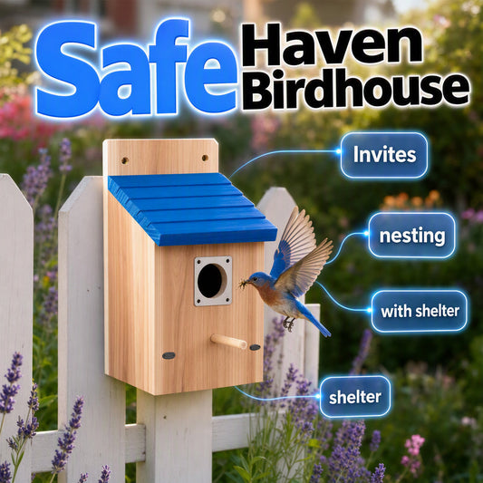📢📢50% OFF !! ⏰Weatherproof Outdoor Wooden Birdhouse