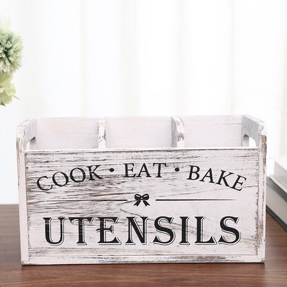 📢📢50% OFF !! ⏰ “Cook Eat Bake” Wooden Organizer Box – Keep Kitchen Essentials Tidy & Within Reach, A Charming Storage Solution for Busy Cooks ✨