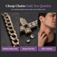 🌸 50% OFF NOW! 🌸Hip Hop Double Layer Baguette Rhinestone Cross Brass with Figaro Chain