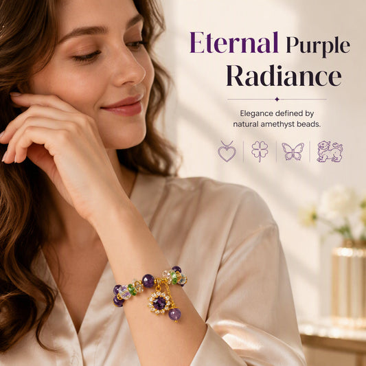 🌸 50% OFF NOW! 🌸Fashion Purple Crystal Beaded for Women with Sparkling Star Zircon Charm