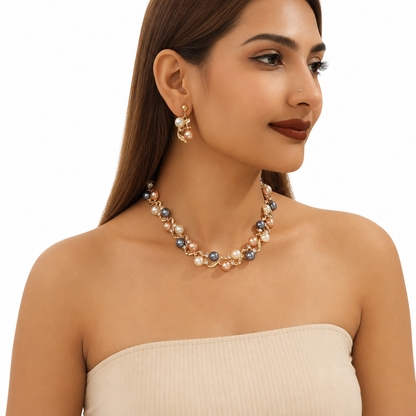 📢📢 50% OFF🌸Vintage Floral Jewelry Set – 2-Piece Leaf & Flower Bridal Accessories for Women