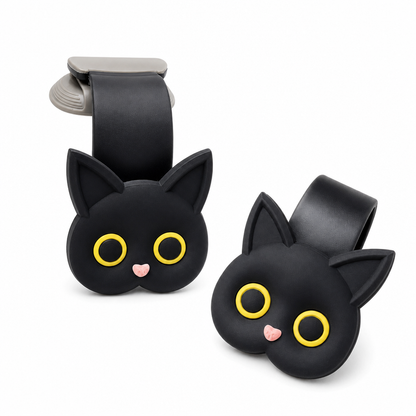📢📢Buy 1 Get Free 1 !! ⏰Car Headrest Hook: Cat Design, Heavy-Duty Bag Hanger, Universal Fit, No Tools