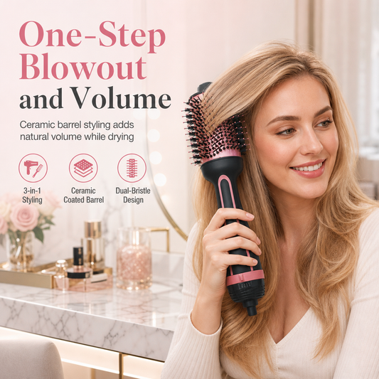 📢📢50% OFF !! ⏰Multi Functional Hair Dryer Brush and Hot Air Styler for Hair Straightening and Curling Wet and Dry Hair