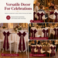 📢📢50% OFF !! ⏰Large Velvet Christmas Bow Ornament – Premium Plush Velvet, Wired Ribbon Edges for Easy Shaping, Pre-Tied Designer Style, Perfect for Holiday Tree Topper, Wreaths, Garlands & Home Decor ✨