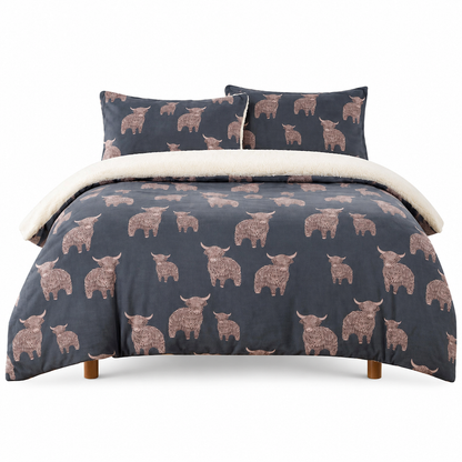 📢📢 50% OFF❄️Cow Print 3-Piece Bedding Set – Soft, Cozy & Warm Bed Set for a Stylish Bedroom