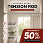 📢📢50% OFF !! ⏰Adjustable No‑Drill Tension Rod, 70‑100cm Spring Tension Clothes Hanging Rod, No‑Damage Non‑Slip Closet Curtain Rod, Max 15KG Load for Wardrobe, Bathroom